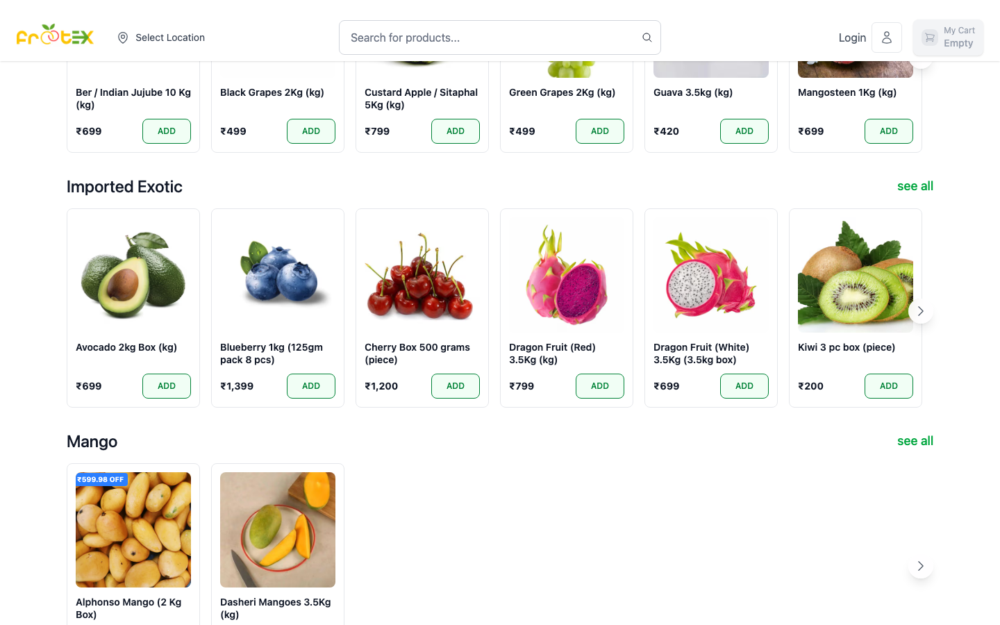 Frootex category management view